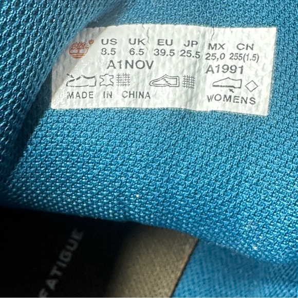 Timberland Women's Mt. Maddsen Mid Waterproof Hiking Boots sz 8.5 Gray/Blue - Picture 8 of 9